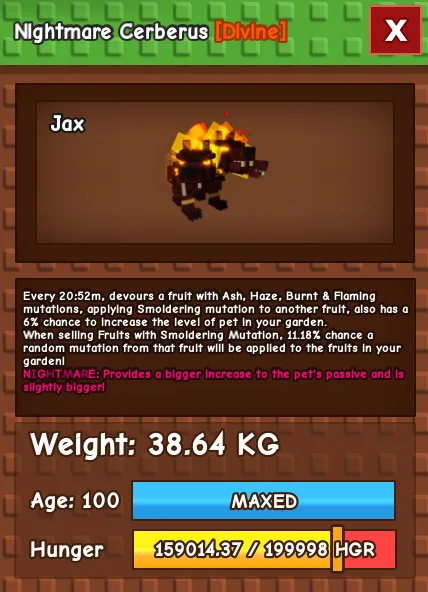 CHEAP 38kg Nightmare Cerberus! Fast Delivery — Account account