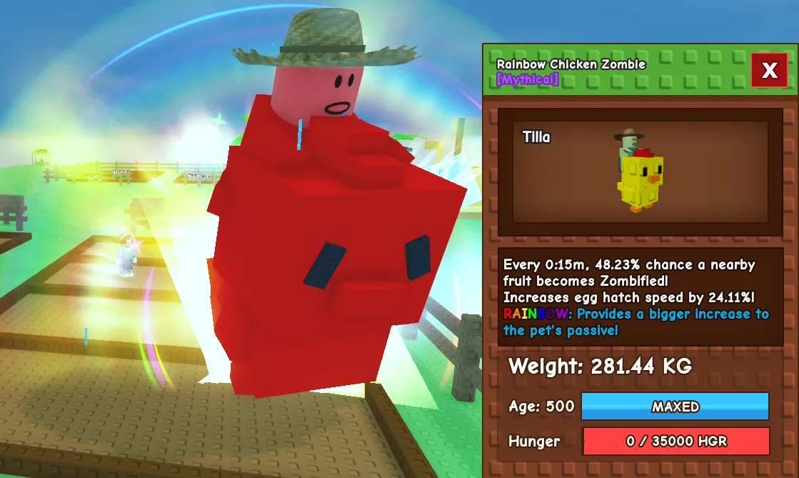 281.44kg Rainbow Chicken Zombie