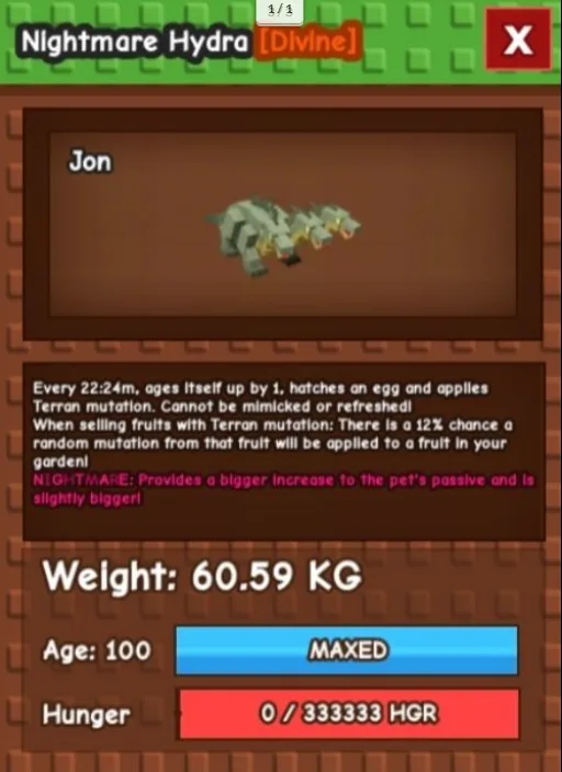 HUGE HYDRA NM / VENOM / EVER 60KG-61KG AGE 100