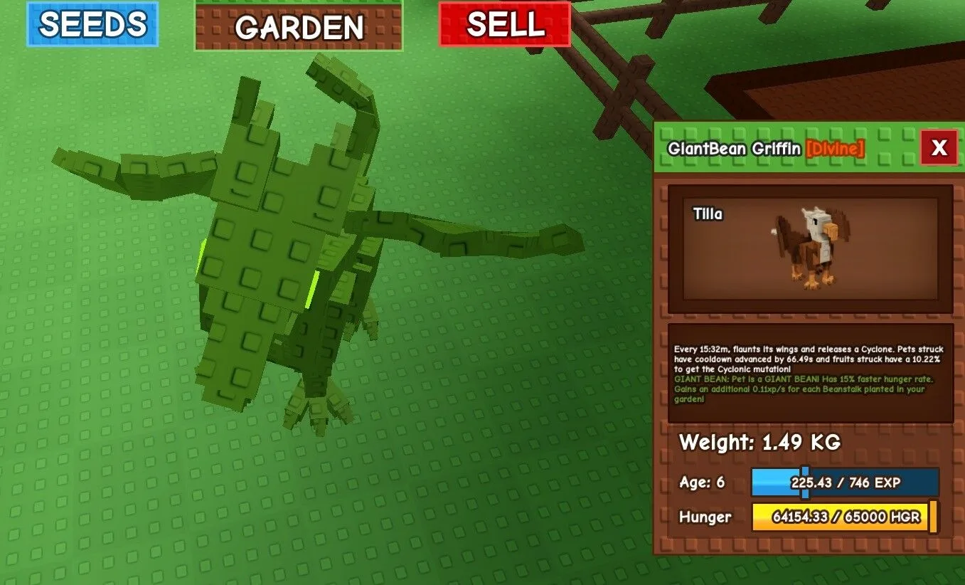 GAINT BEAN GRIFFIN - GROW A GARDEN ROBLOX - CHEAP AND FAST DELIVERY — Account account