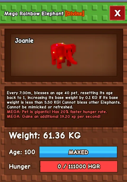 RAINBOW HATCHED ELEPHANT 61.33KG age 100 GROW A GARDEN HATCH ELEPHANT RAINBOW ELEPHANT HUGE TITAN TITANIC — Account account