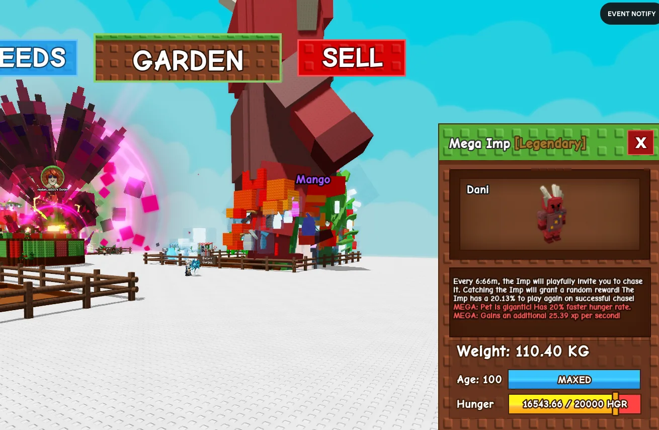 GODLY TITANIC MEGA IMP (MEGA MUTATION) 110.40KG 100AGE // CLEAN // CHEAP // RUSH // RARE