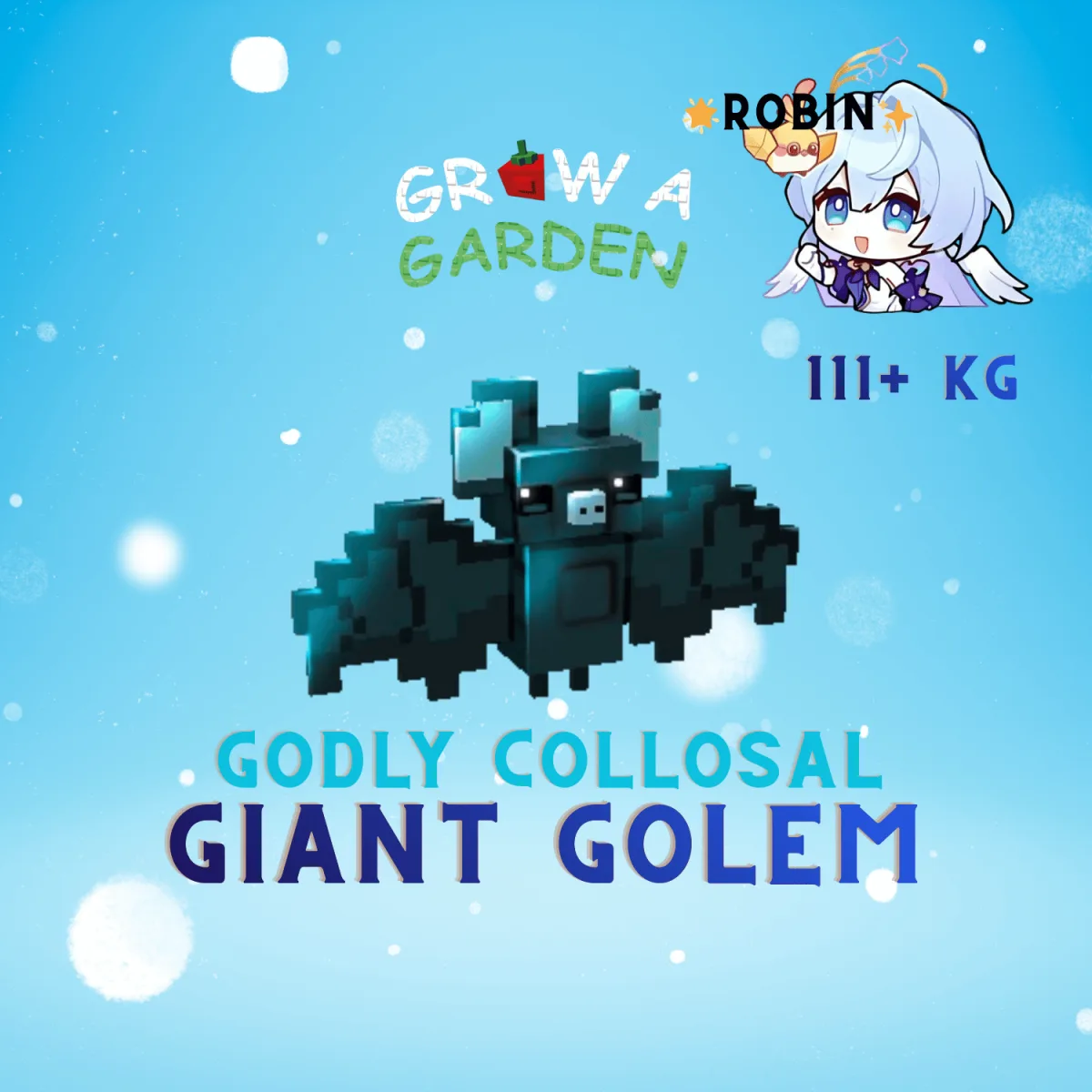 Giant Golem Godly Bat Collosal - 114+KG - New Legendary Super Rare Cool Mutation - GiantGolem- Grow a Garden — Account account