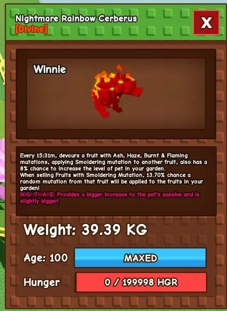 NIGHTMARE RAINBOW CERBERUS 39KG CHEAP FAST — Account account