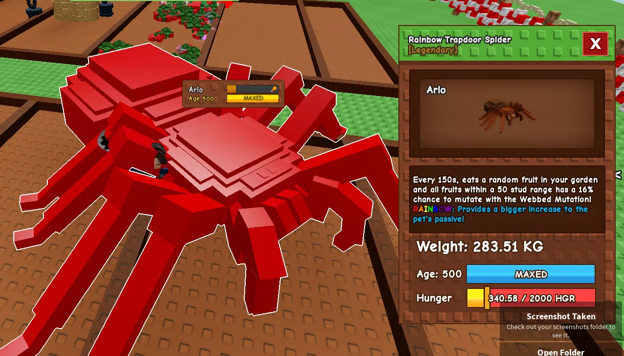 280KG+ Rainbow Trapdoor Spider Legendary // super handsome // Age 500 MAXED // Webbed Mutation Machine//not ostrich//i run out of tag others limitat