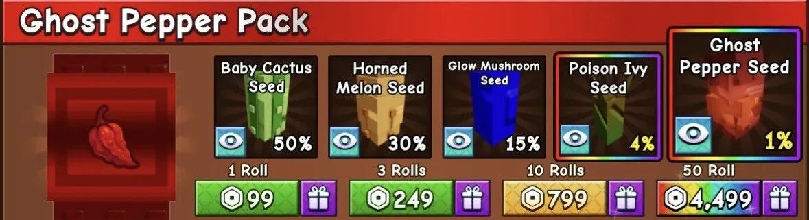 Pack of Seed Random 50 Roll (4499R) — Account account