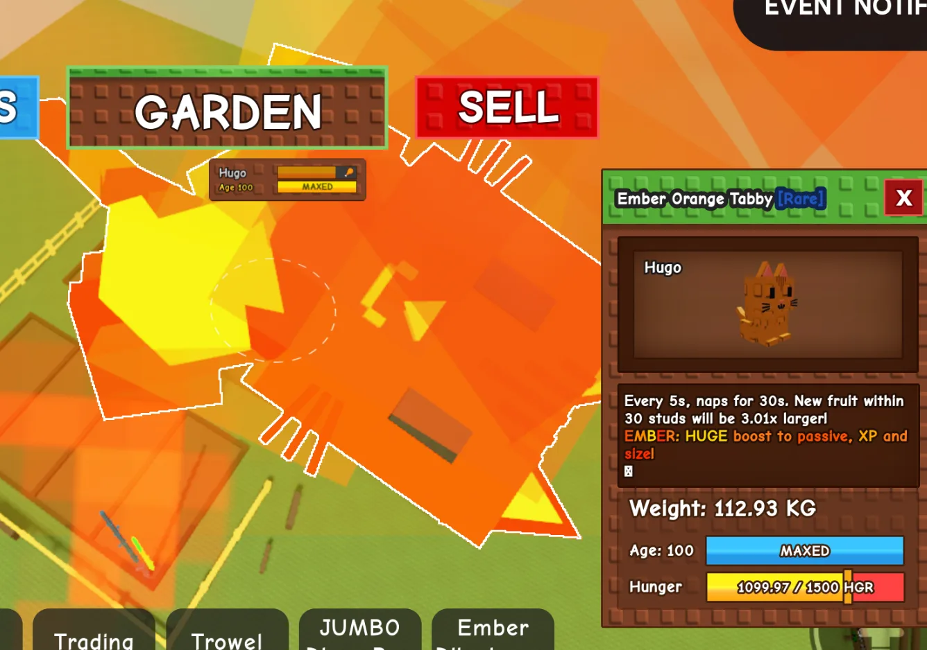 Colossal Godly Titanic Orange Tabby 112kg+ Age 100 EMBER Mutation 5s CD