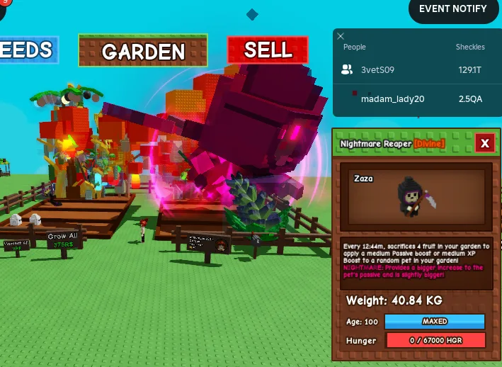 HUGE GIANT NIGHTMARE REAPER (NIGHTMARE MUTATION) 40.84KG 100AGE // CLEAN // CHEAP // RUSH