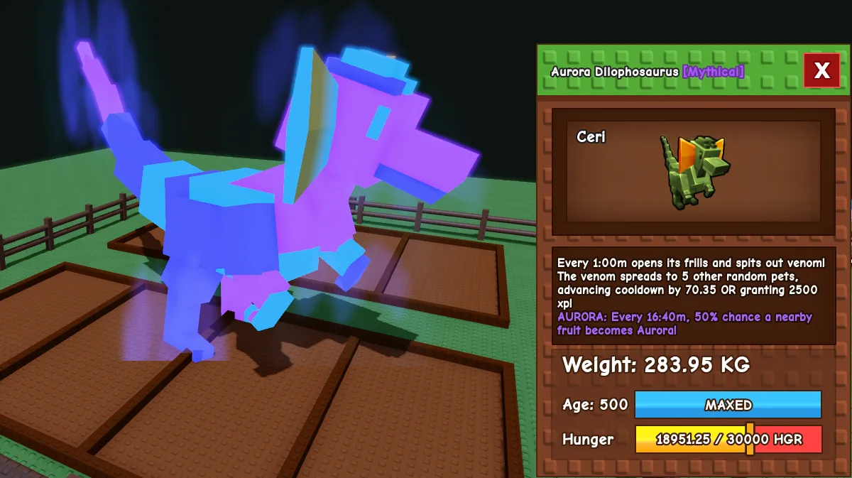 283.95kg Aurora Dilophosaurus