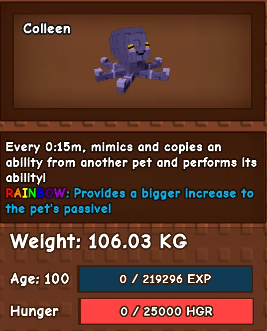 Colossal 106.03kg no age break MIMIC OCTOPUS 15s cd rainbow mutation