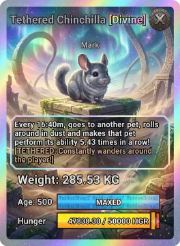 285.53KG TETHERED GIGANTIC CHINCHILLA I MAX 500 AGE l READY TO USE - 16:40 MINS MAX CD - NO TOY GOOD FOR INFERNO SET LIMITED STOCK