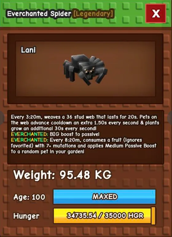 Spider - Titan 90 KG - Max Age — Account account