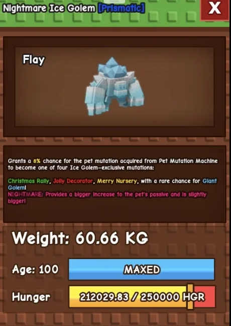 HUGE ICE GOLEM NM / VENOM / EVER 60KG - 61KG — Account account