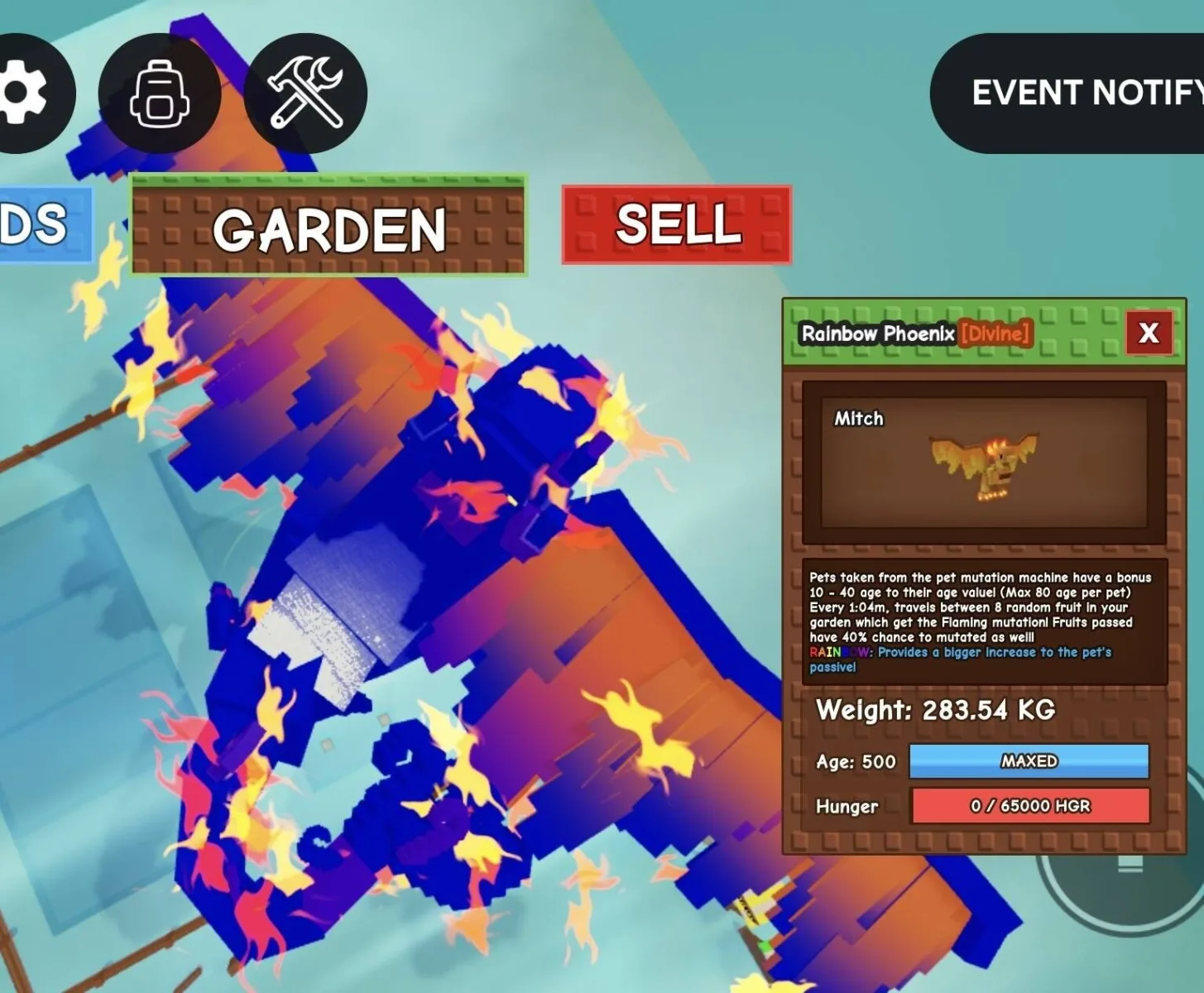 Huge RAINBOW Phoenix - 283.54 KG (Age 500)