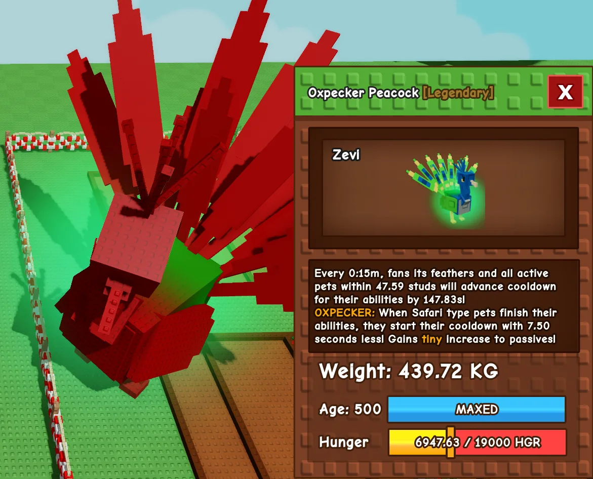 439KG+ Oxpecker Peacock // Super Handsome and Oxpecker // Red Skin