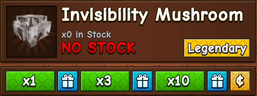 Invisibility Mushroom x1 240R Gear Grow A Garden 2 Send via Gift - Instant Delivery(24/7 Online ) — Account account