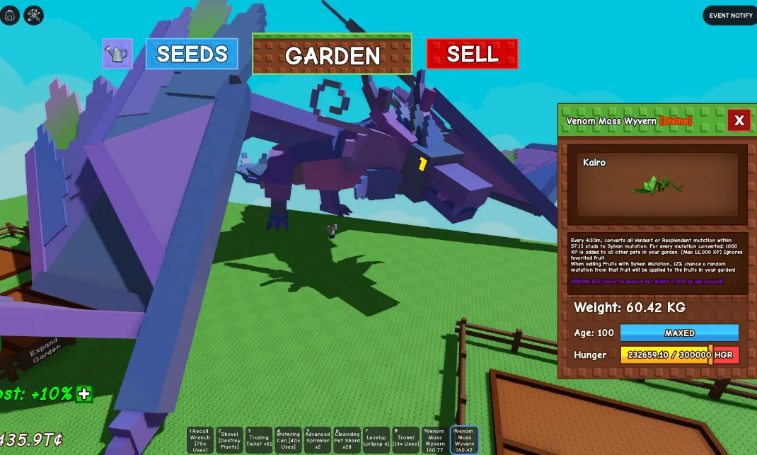 60kg+ Age 100 Venom Moss Wyvern