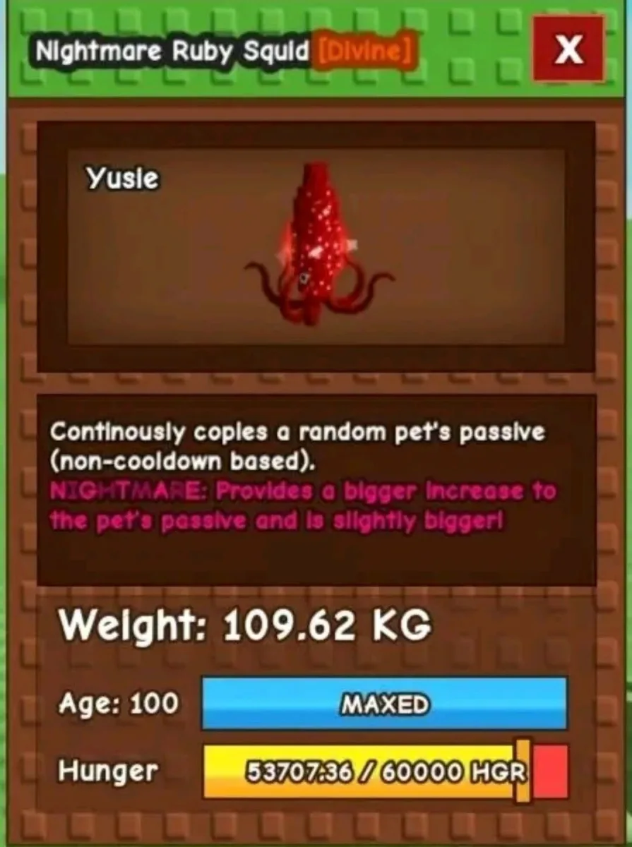 COLLOSAL RUBY SQUID 100KG-109KG MANY STOCKS