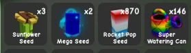 3x sunflower seed + 2x mega seed + 870 rocket pop seed + 146x super watering can Instant Delivery Safe Trade Grow a Garden 2 H2