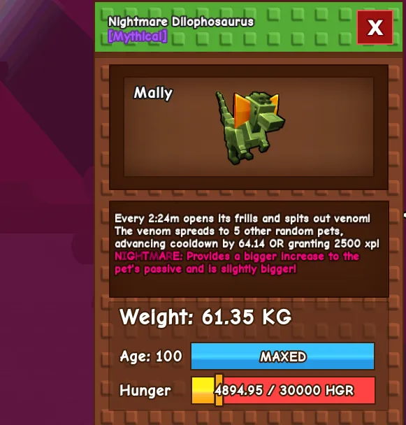 Hug Nightmare Dilophosaurus 61.35kg