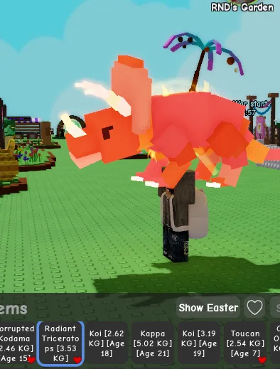 Radiant Triceratops grow a garden — Account account