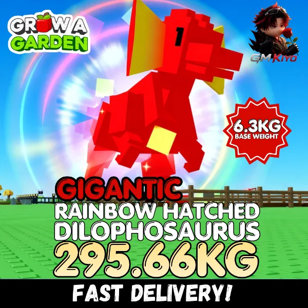 GIGANTIC Rainbow Hatched Dilophosaurus 295.66KG RBH Dilo Age 500 INSTANT DELIVERY