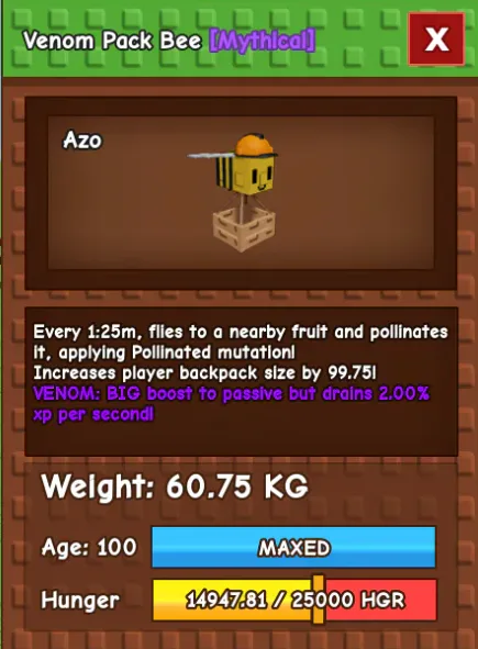 HUGE PACK BEE NM / VENOM / EVER 60KG - 61KG — Account account