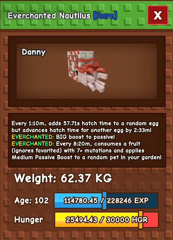 HUGE NAUTILUS NM / VENOM / EVER 60KG-61KG AGE 100
