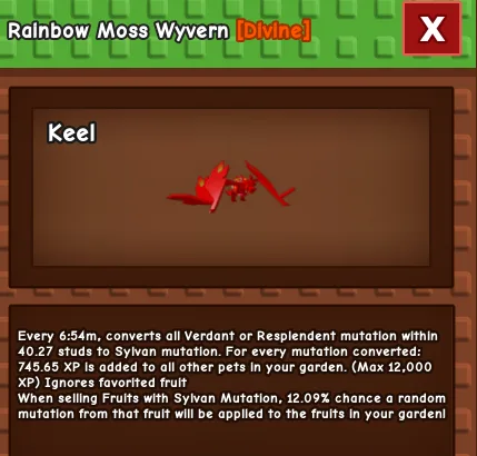 Rainbow Moss Wyvern Grow a Garden Fast Trade