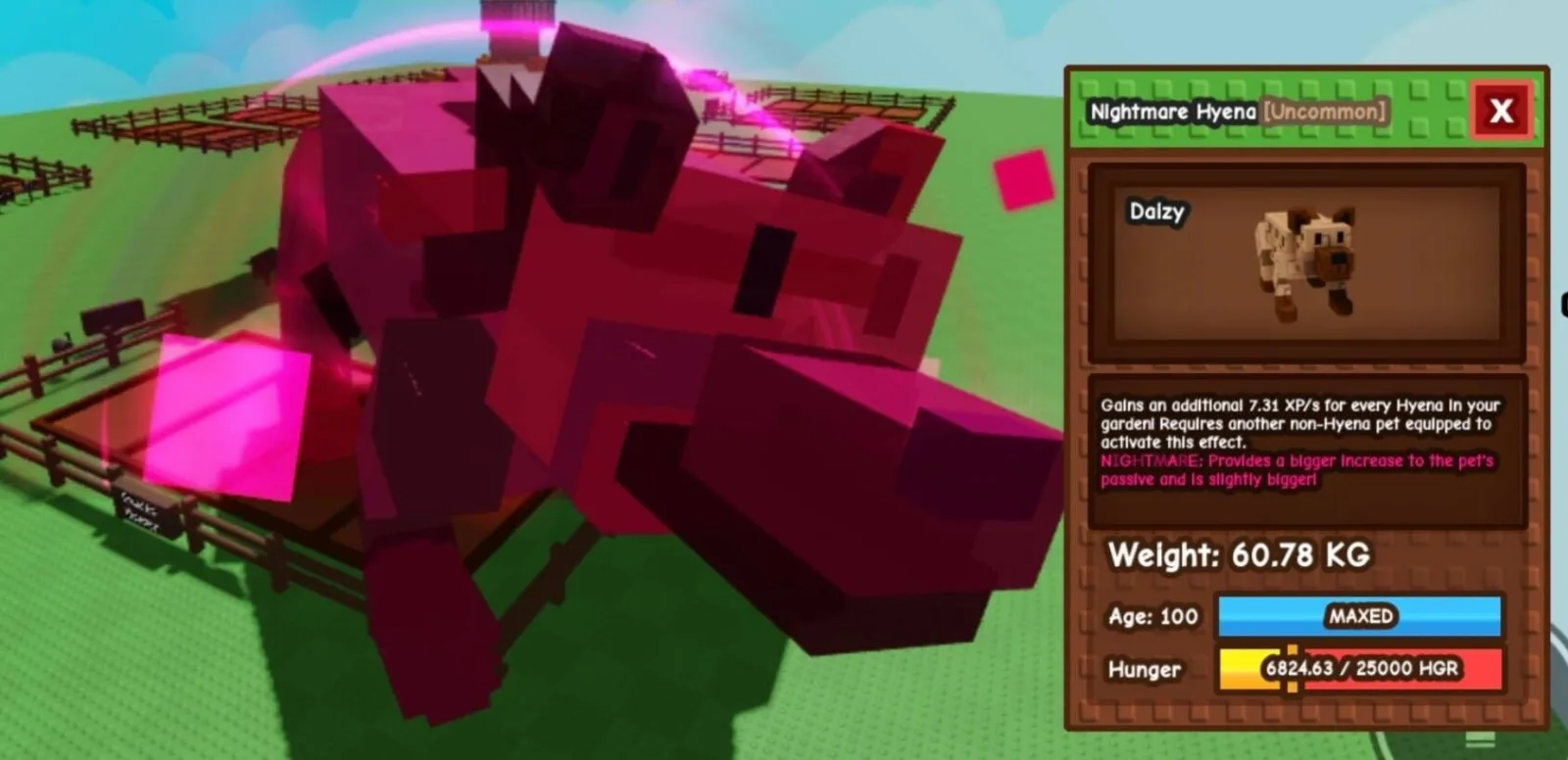 Huge NIGHTMARE Hyena - 60.78 KG (Age 100) — Account account