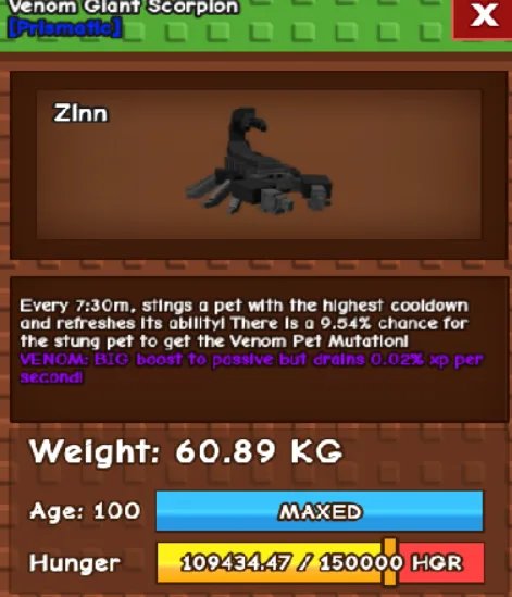 Venom Giant Scorpion 60 Kg Fast Delivery