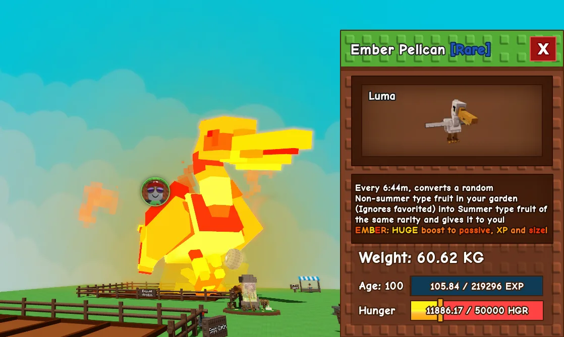 60.62kg Age 100 Ember Pelican