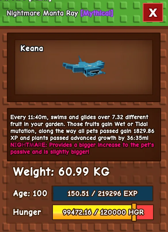 HUGE MANTA RAY NM / VENOM / EVER 60KG-61KG AGE 100