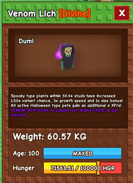60kg+ VENOM LICH SUPER HANDSOME