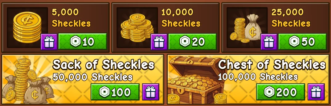Grow a Garden 2 Sack of 50.000 Sheckles R 100 — Account account