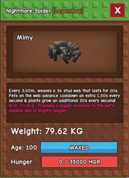 NIGHTMARE TITANIC SPIDER 79kg+ if max age FAST DELIVERY — Account account