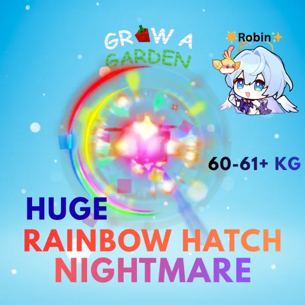 HUGE Nightmare Rainbow Hatch Elemental Bee - 60-61+KG - Grow a Garden — Account account
