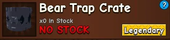 Bear Trap Crate - Grow a Garden 2 (Legendary) — Account account