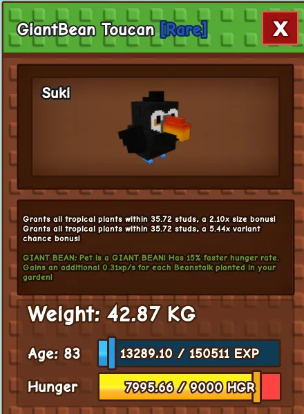 Toucan Giantbean Very big