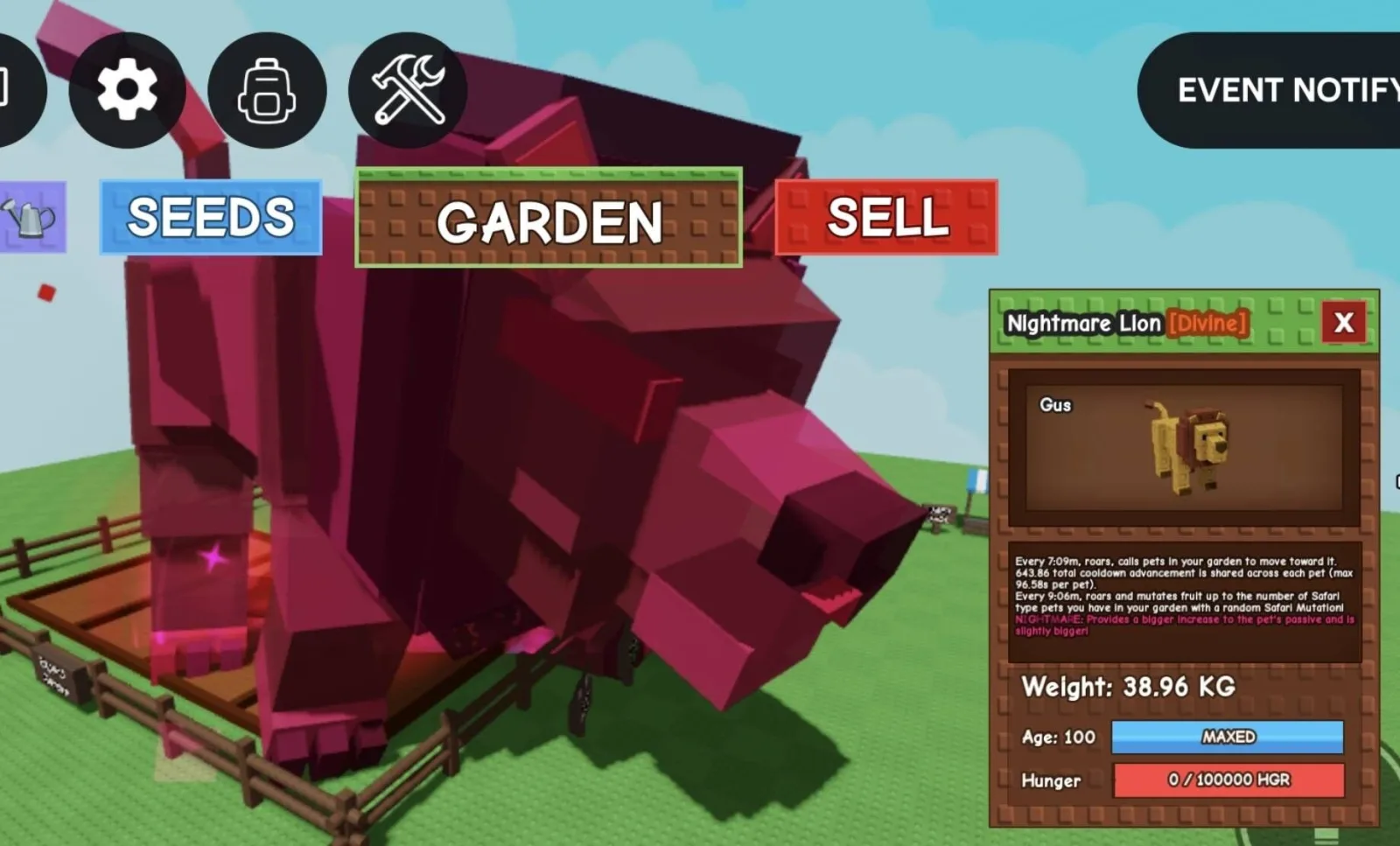 Huge NIGHTMARE Lion - 38.96 KG (Age 100)