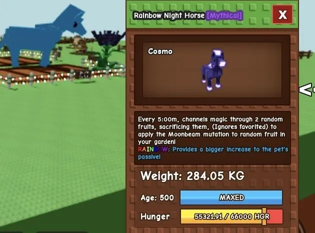 Titanic Rainbow Night Horse 280kg++ age 500