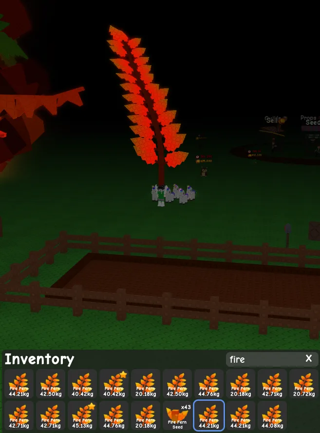 Fire Fern Fruit Not Seed +40Kg Each Grow a garden 2 (Legendary)