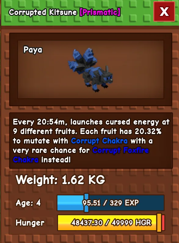 Corrupted Kitsune Prismatic 1 KG + 4 AGE