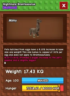 Brontosaurus - Bronto Nightmare / Brontosaurus Nightmare - Mutations Nightmare - Random KG — Account account