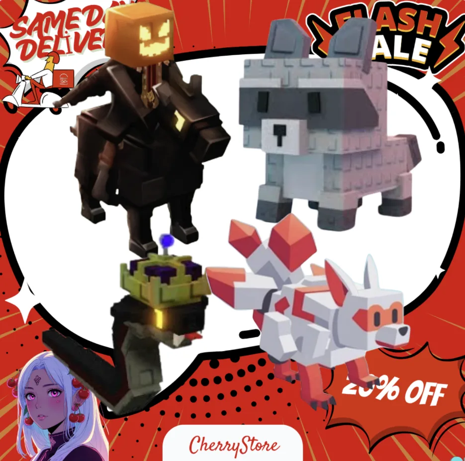 Headless Horseman+ Raccoon+ Red Kitsune+ Hex Serpent (4 PETS)
