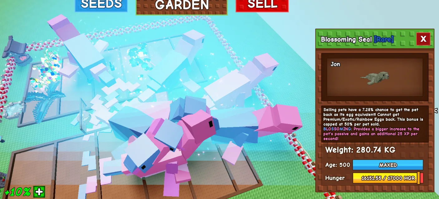 BLOSSOMING SEAL X8 BUNDLE // 280KG+ SHOWN // RARE // super handsome // AGE 500 MAXED SHOWN // HEAVY FLEX PET PACK//not sea turtle//i run out of tag