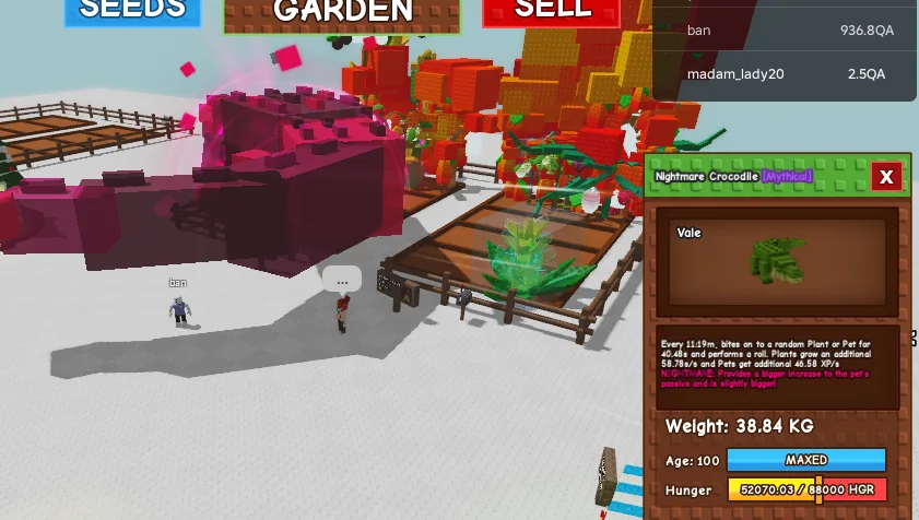 HUGE GIANT NIGHTMARE CROCODILE (NIGHTMARE MUTATION) 38.84KG 100AGE // CLEAN // CHEAP // RUSH // RARE