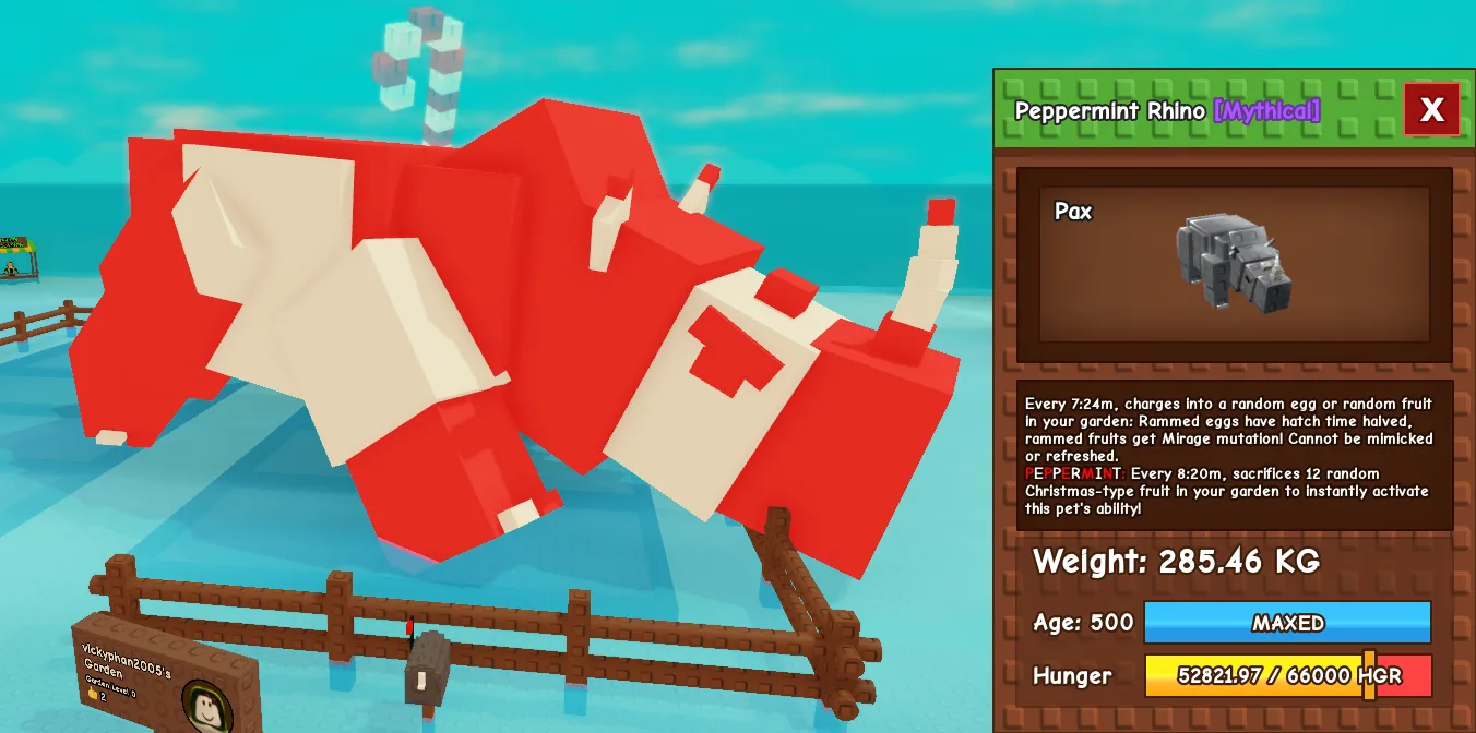 285.46kg Peppermint Rhino