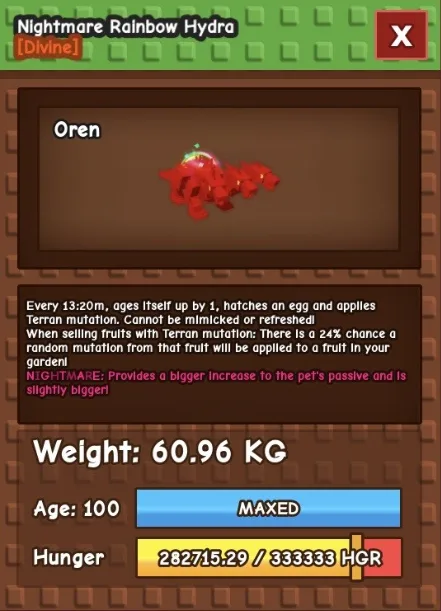 HUGE RAINBOW HYDRA NM / VENOM / EVER 60KG-61KG