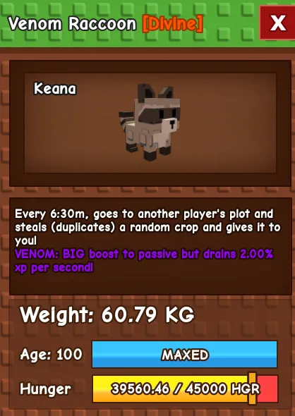 60KG - 61KG TINY RACCOON — Account account